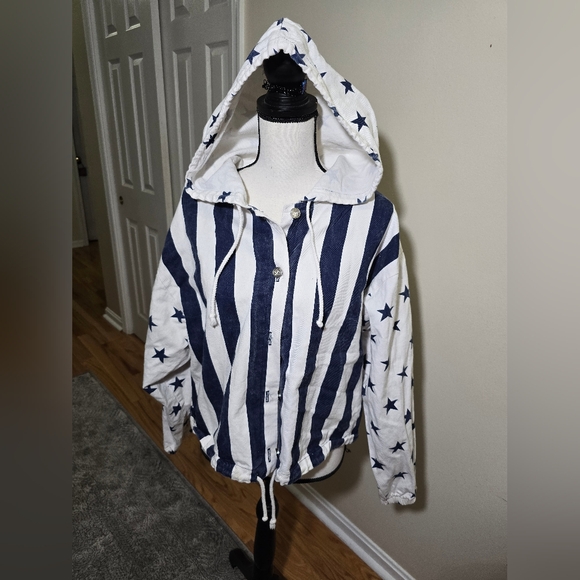 A. Byer Jackets & Blazers - American flag button up jacket